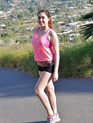 Erin Flashes While Running with Bonus Addison